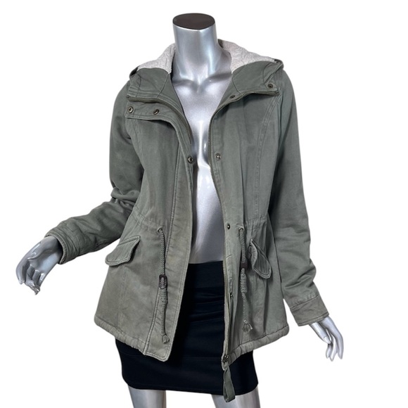 Sebby Jackets & Blazers - Sebby Sherpa Lined Hooded Utility Jacket Winter Coat Parka Olive Women's Medium